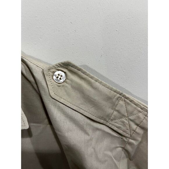 Rene De France Shirt Mens XL Tan Button Down Short Sleeve Utility Pockets Casual - Picture 5 of 8